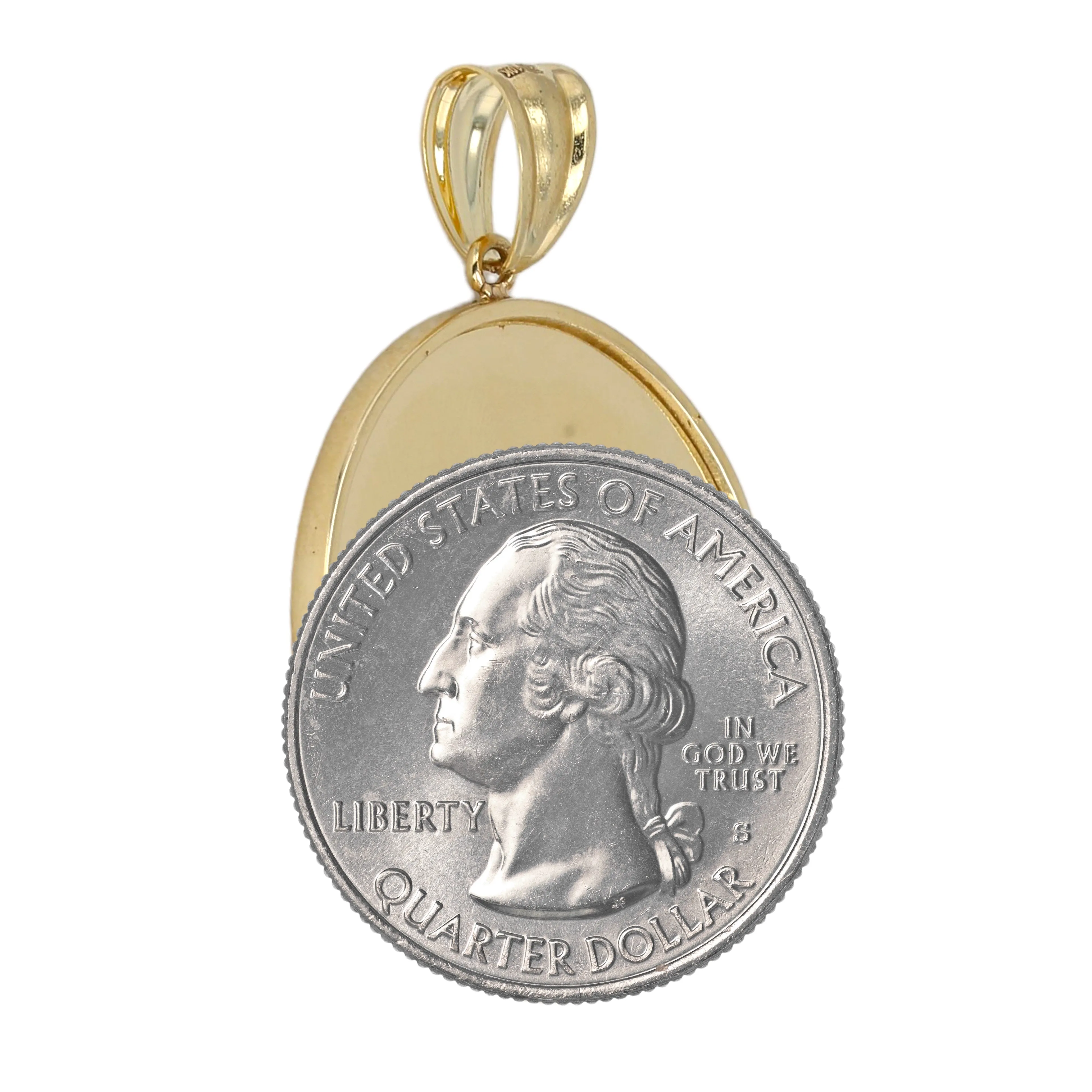 10k yellow gold coin plain memory charm-227185