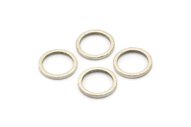 12mm Circle Connectors, 24 Antique Silver Plated Brass Circle Connectors (12x1.2mm) N0442