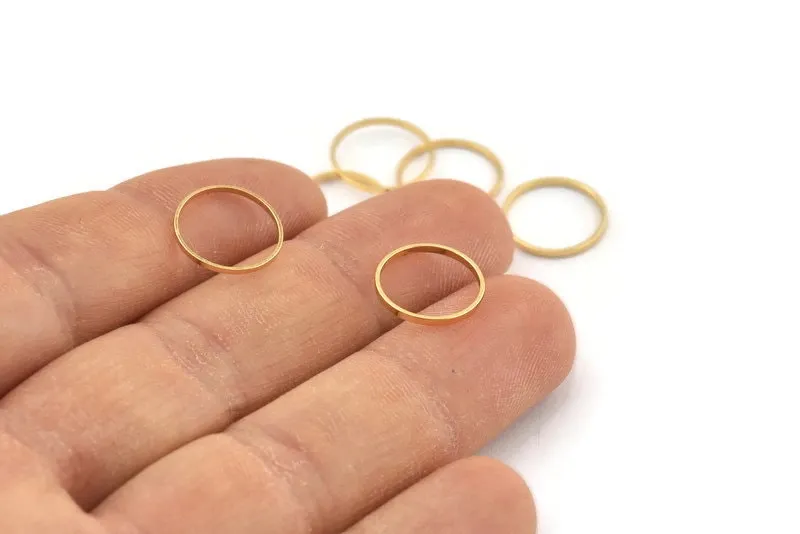 12mm Gold Ring, 24 Gold Plated Brass Rings, Connectors (12mm) A0625 Q0842