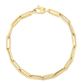 14k 4.2mm Paper Clip Bracelet