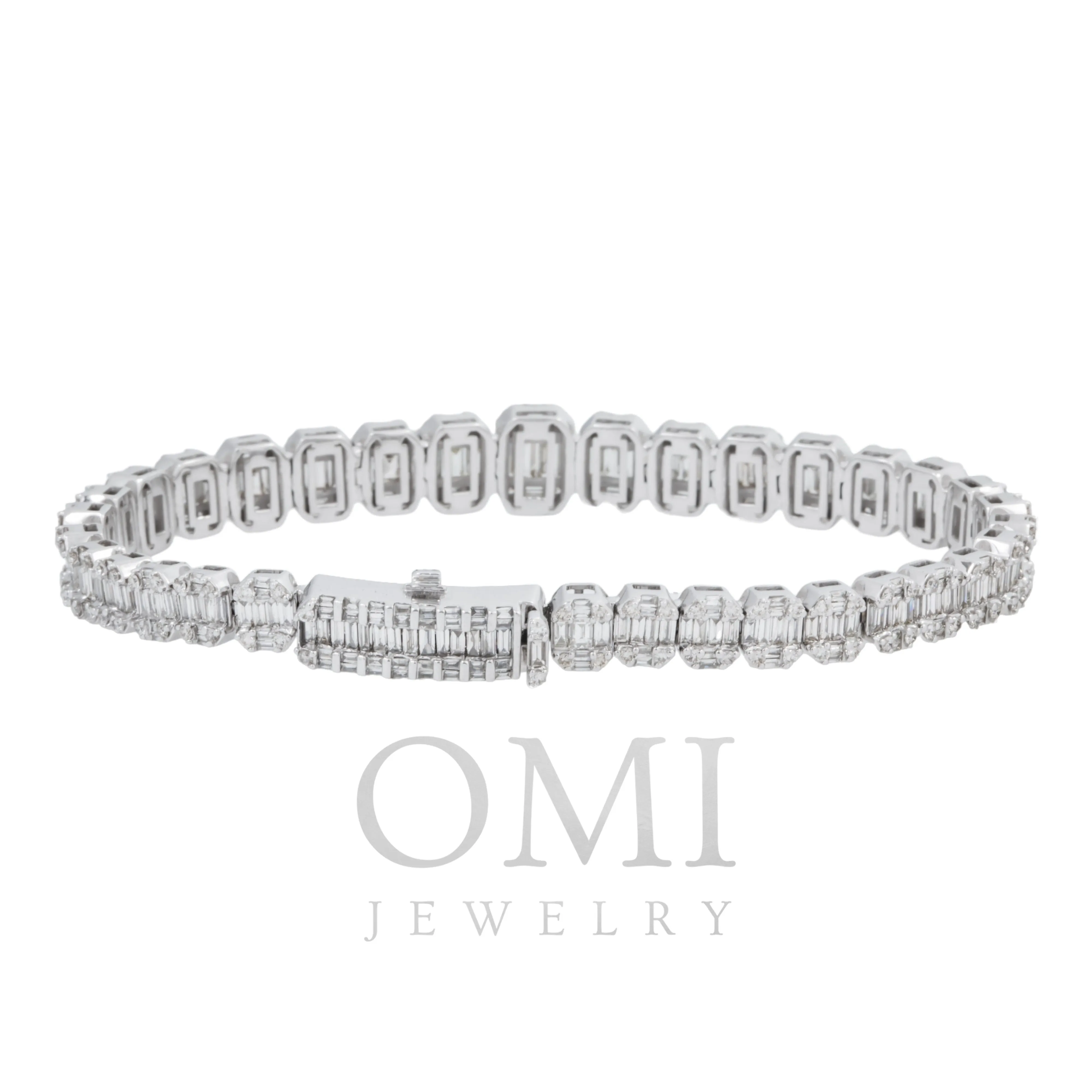 14K GOLD BAGUETTE DIAMONDS BRACELET 9.75 CT