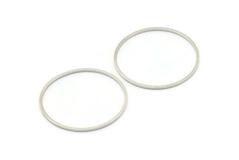 24mm Silver Rings - 24 Silver Brass Circle Connectors (24x0.8mm) D1642