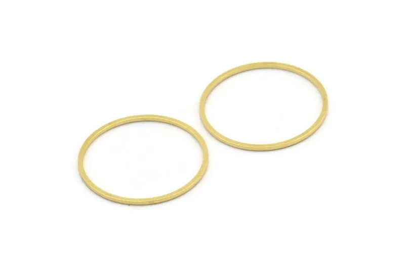 26mm Circle Connectors, 24 Raw Brass Circle Connectors (26x1mm) A3910