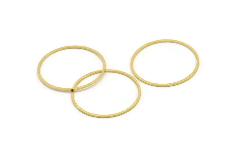 28mm Circle Connectors, 24 Raw Brass Circle Connectors (28x0.80mm) A3900