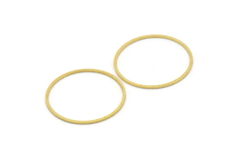 28mm Circle Connectors, 24 Raw Brass Circle Connectors (28x0.80mm) A3900