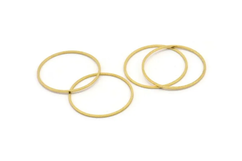 28mm Circle Connectors, 24 Raw Brass Circle Connectors (28x0.80mm) A3900