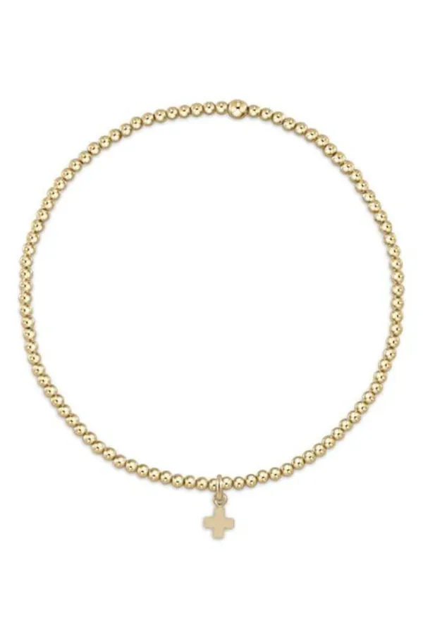 2mm Cross Bracelet - Gold | E Newton