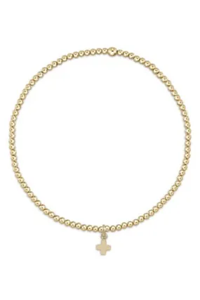 2mm Cross Bracelet - Gold | E Newton