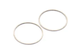 30mm Silver Rings - 24 Antique Silver Brass  Circle Connectors (30x1x1mm) BS 1089 H0009