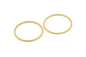 32mm Circle Connectors - 6 Gold Plated Brass Circle Connectors (32x1x1mm) Bs 1088