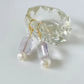 Amethyst & Pearl Ear Wires