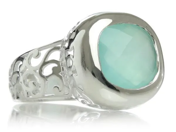 Arabesque Square Filigree Cocktail Ring