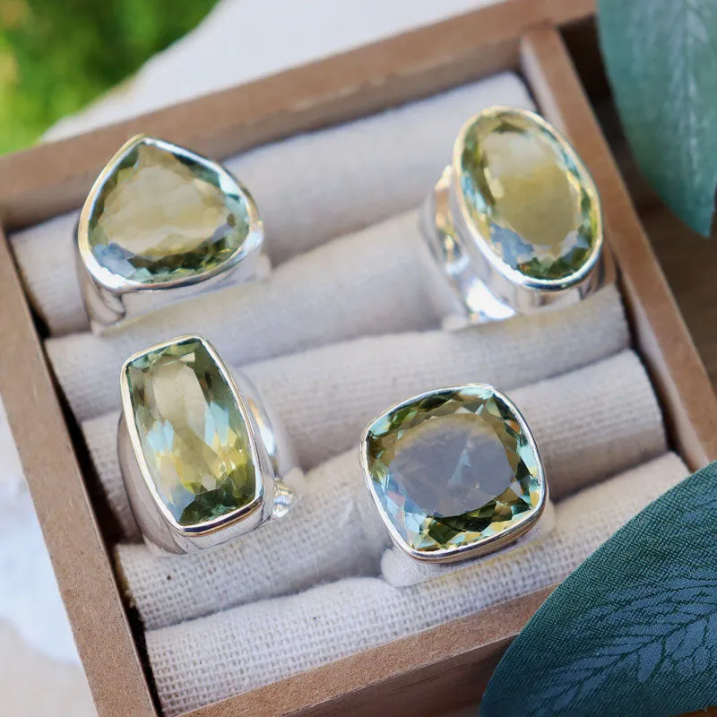 Aranya Green Amethyst Oval Ring