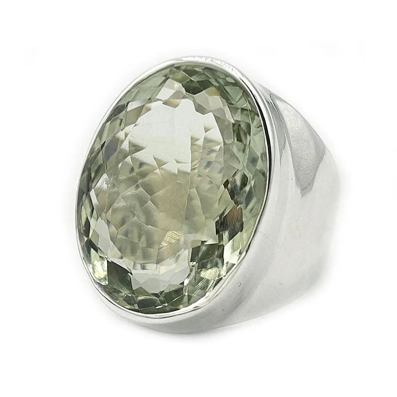 Aranya Green Amethyst Oval Ring