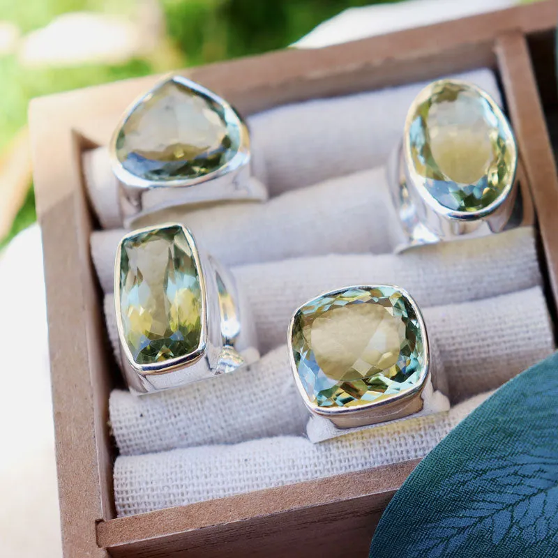 Aranya Green Amethyst Oval Ring