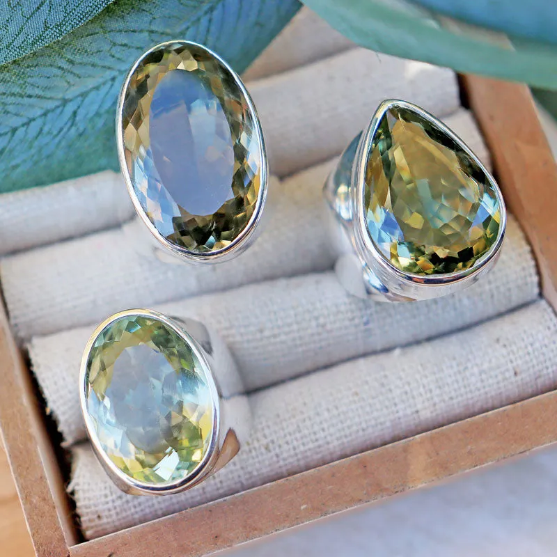 Aranya Green Amethyst Oval Ring