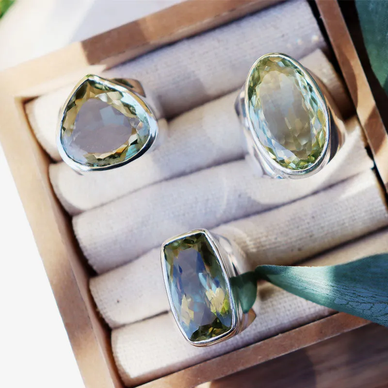 Aranya Green Amethyst Oval Ring