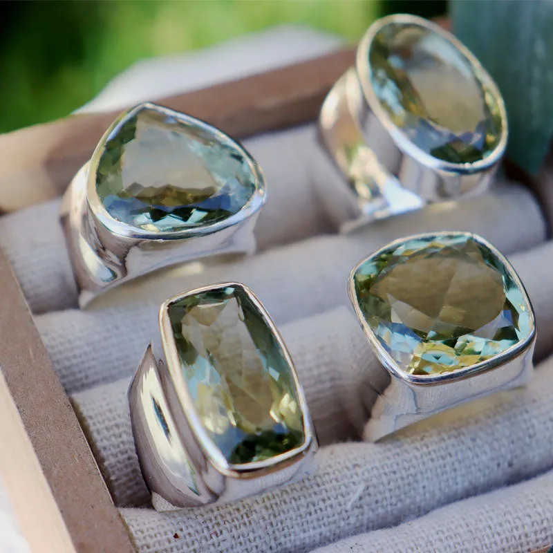 Aranya Green Amethyst Oval Ring