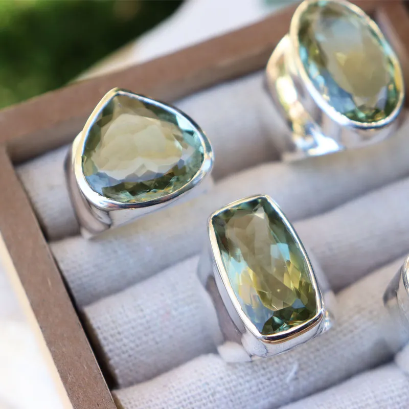 Aranya Green Amethyst Oval Ring