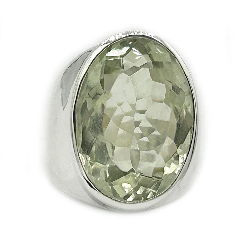 Aranya Green Amethyst Oval Ring