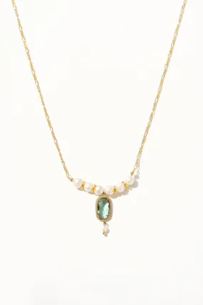 Aveline Crystal Pendant Drop Pearl Necklace