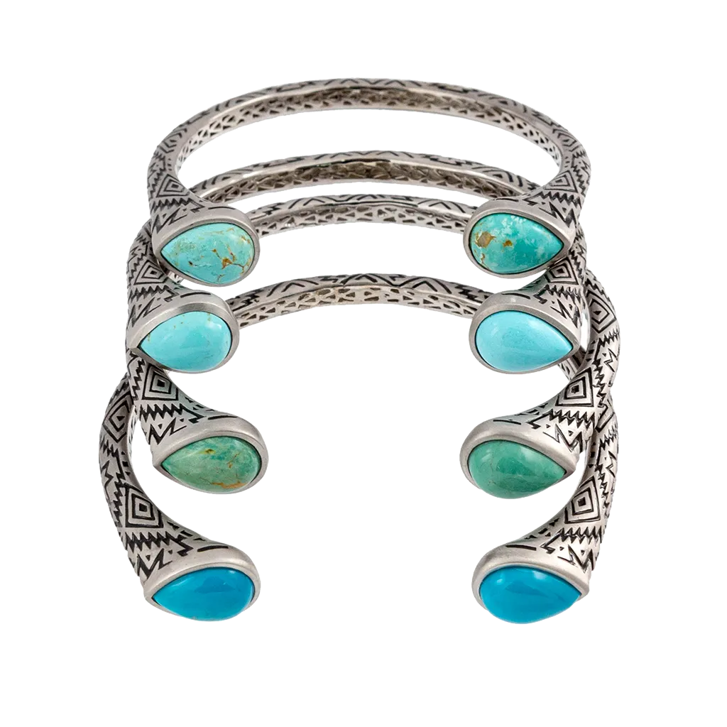 Aztec Pear Turquoise Cuff