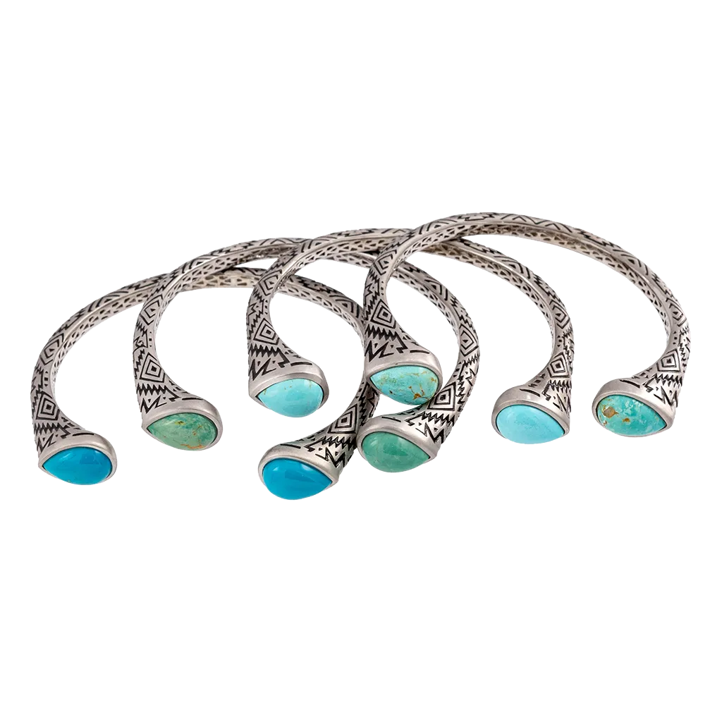 Aztec Pear Turquoise Cuff