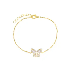 Baguette Butterfly Bracelet in Gold