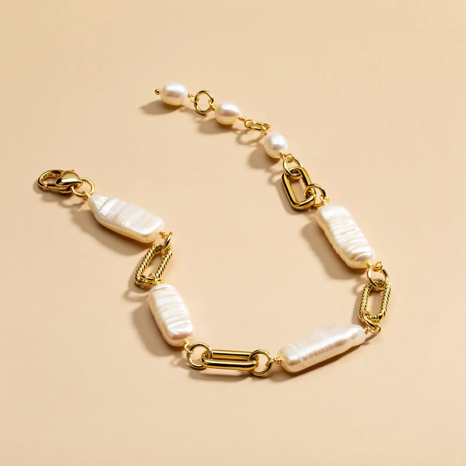 Baroque Pearl Chain Bracelet