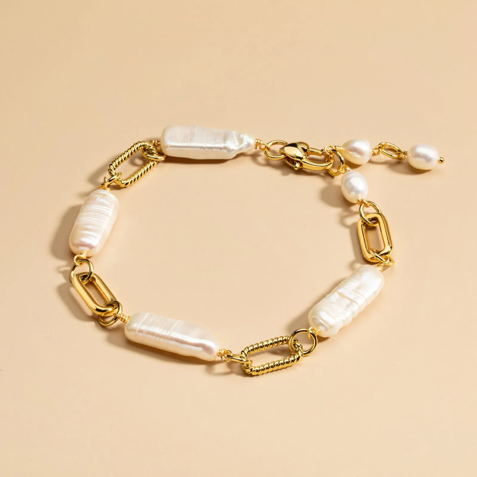 Baroque Pearl Chain Bracelet