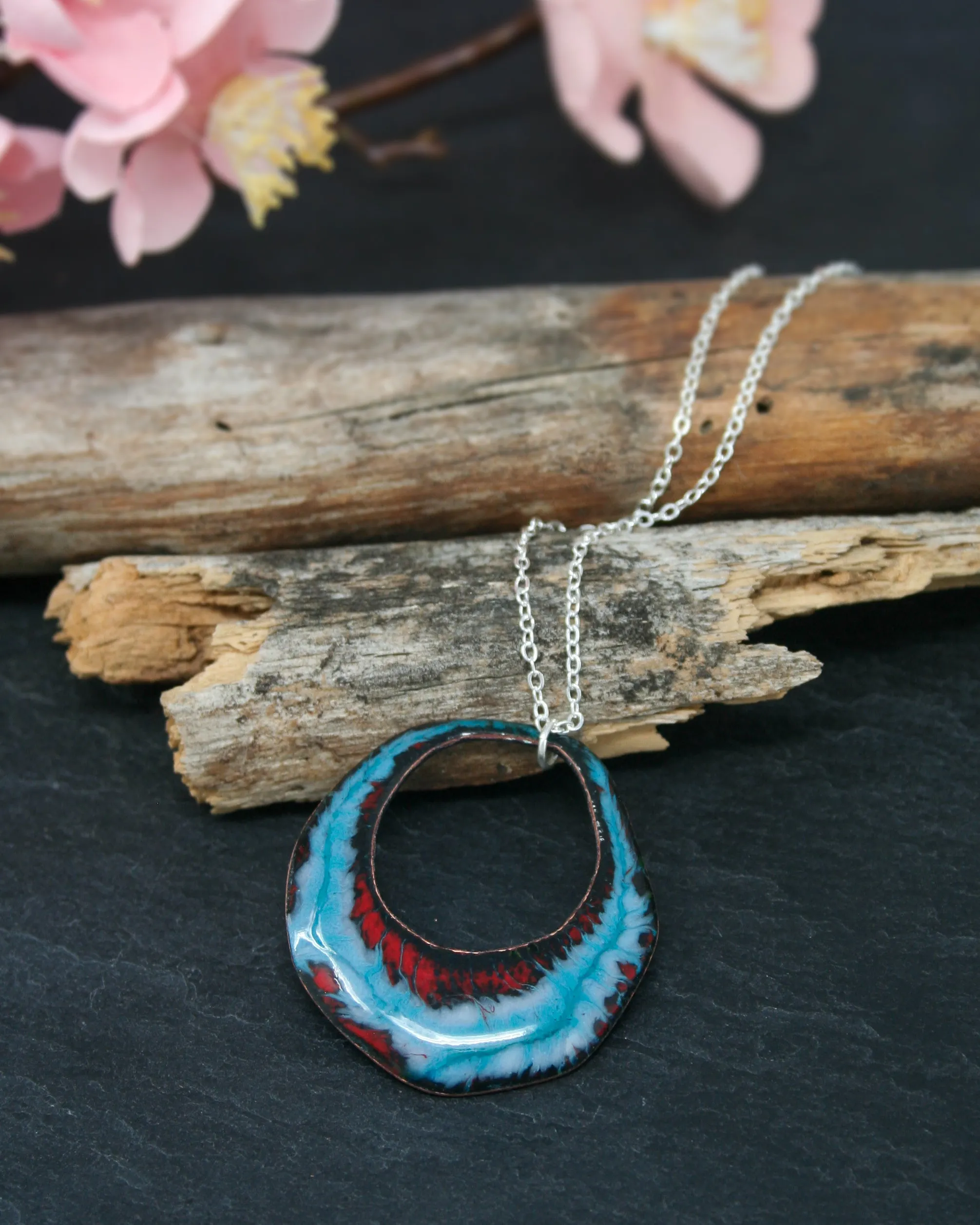 Batik necklace- fire & ice [ready to ship]