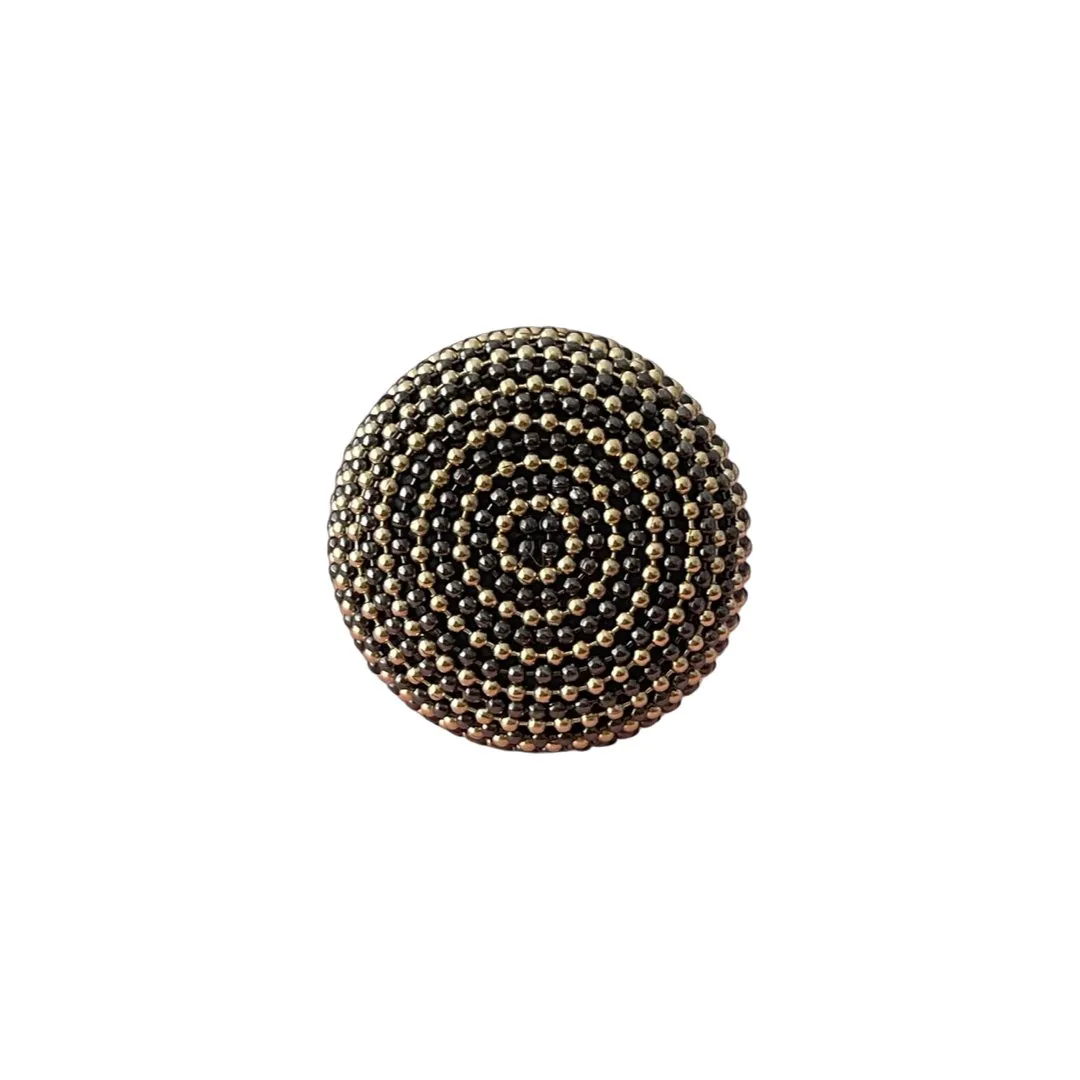 B.E. BLACK AND GOLD ROUND RING