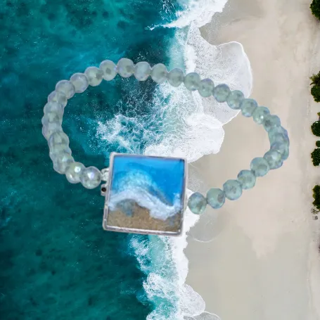 Beach Sand and Ocean Wave Crystal Stretch Bracelets