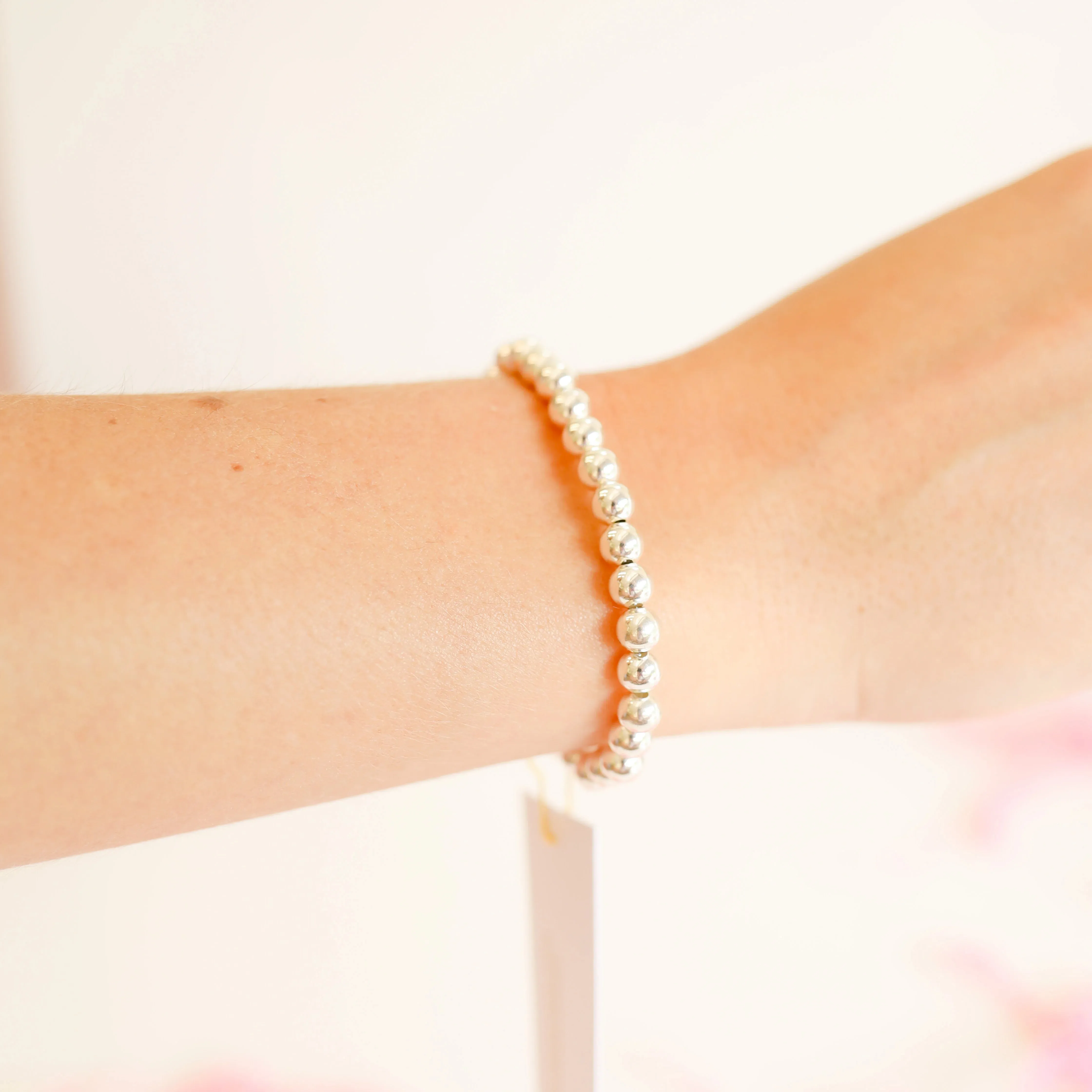 Beaded Blondes | 6MM Silver Beaded Bracelet