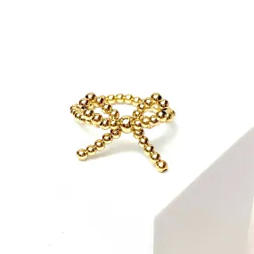 Beaded Blondes | Gold Beaded Bow Ring