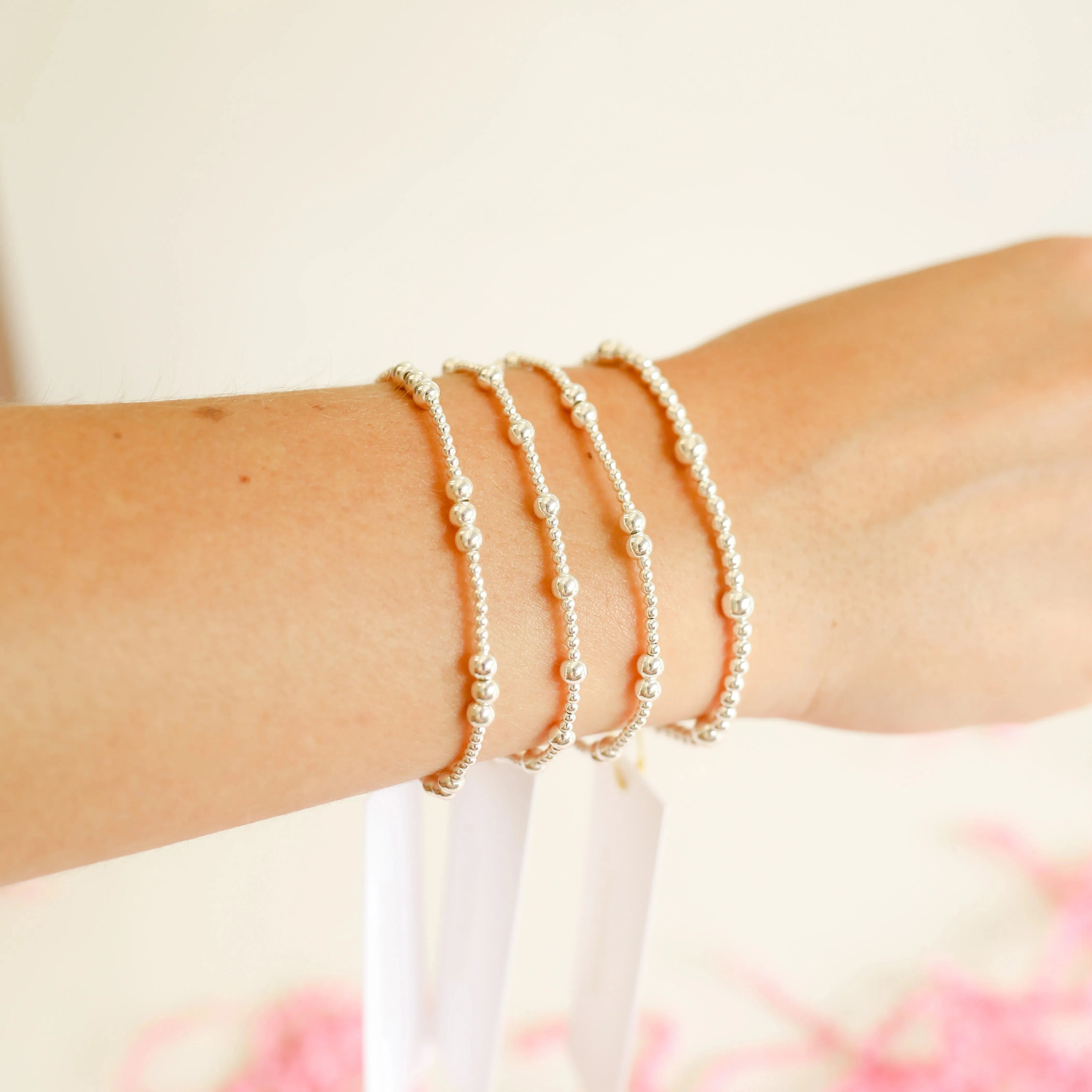 Beaded Blondes | ILY Silver Bracelet