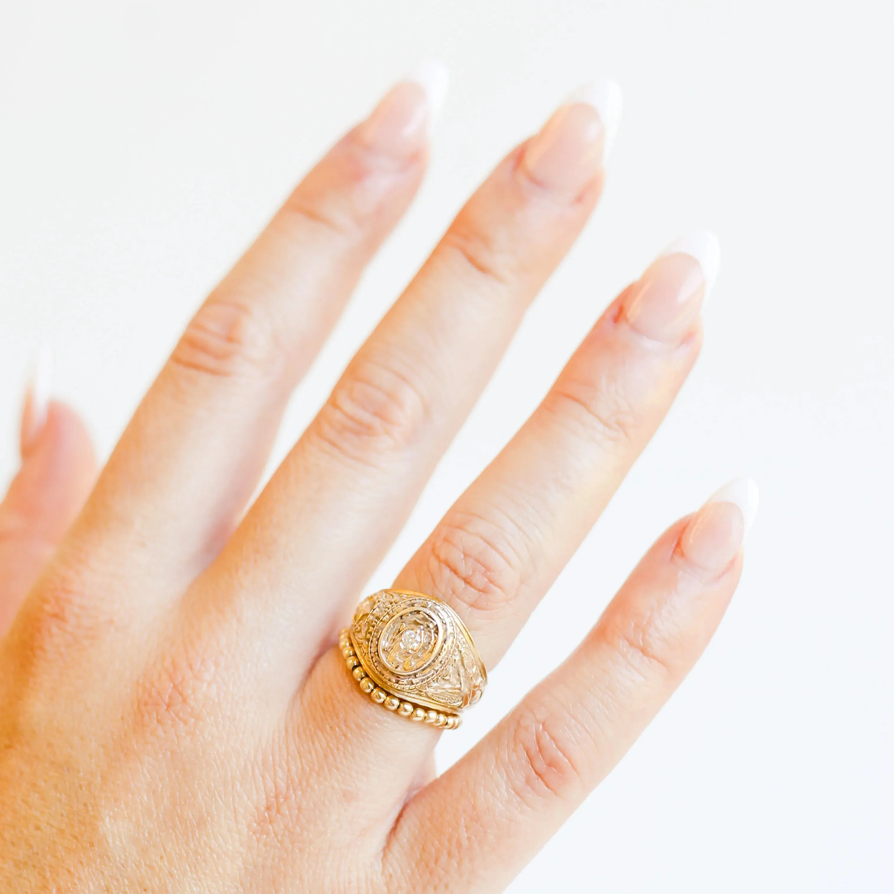 Beaded Blondes | Lexi 2MM Beaded Band Ring in Gold