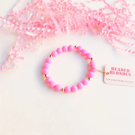 Beaded Blondes | Set of Three | Hot Pink Bubble Bracelet Set