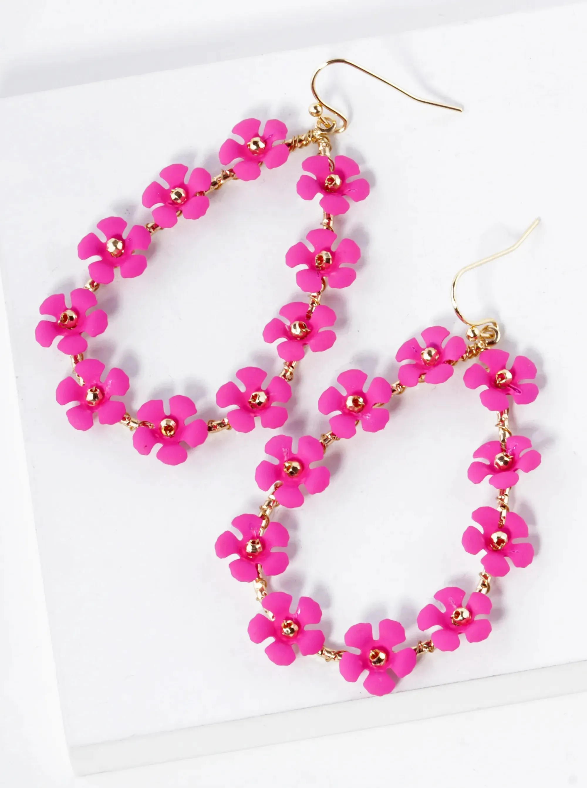 Beaded Flower Teardrop Earring