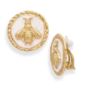 Bee enamel clip-on earrings