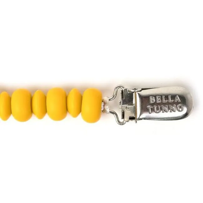 Bella Tunno Beaded Pacifier Clip - Mustard