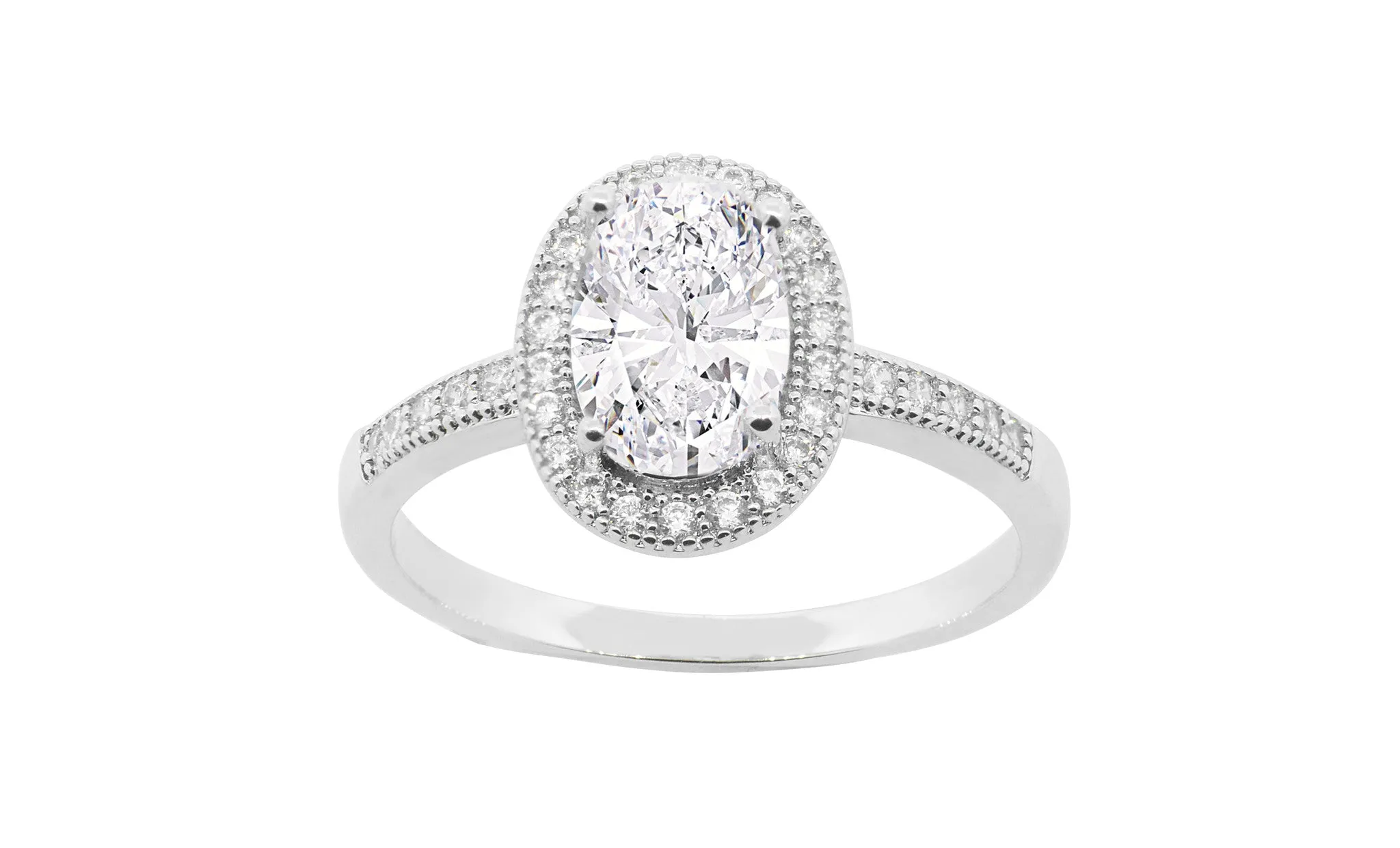 Blake True 18k White Gold Plated Ring with CZ Crystals