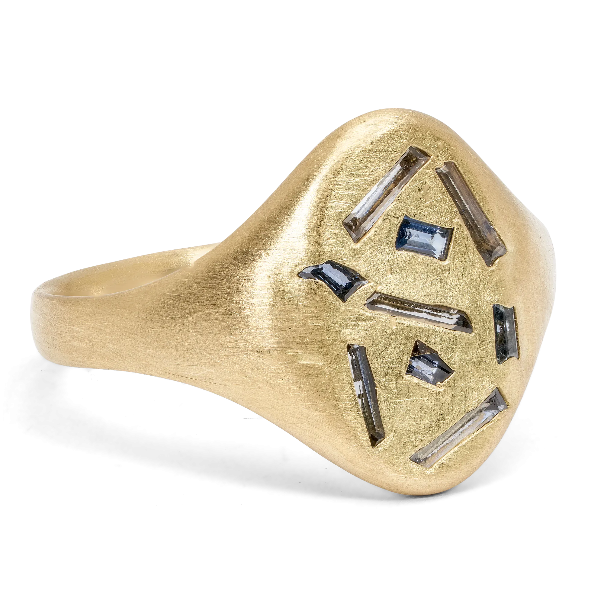 Blue Baguette Signet Ring - Made to Order