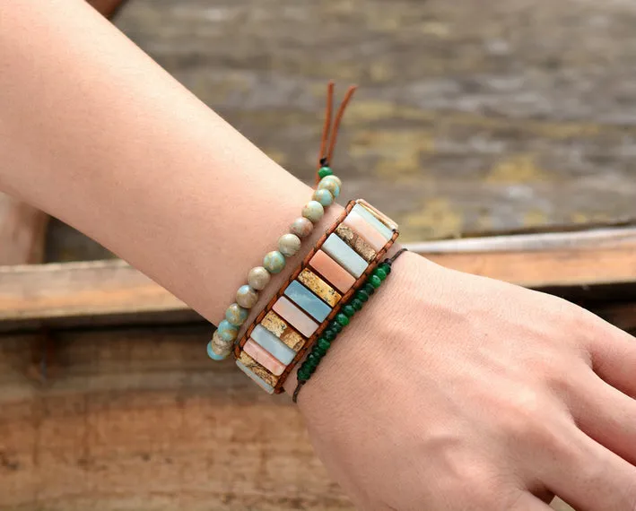 Bohemian Summer Jasper Tubestone Bracelet