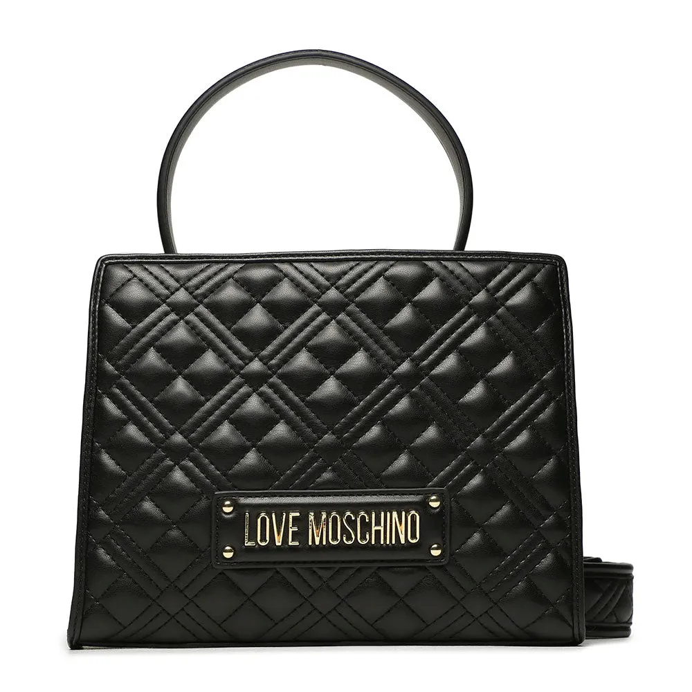 Borsa Small a Mano con Tracolla LOVE MOSCHINO linea Logo Lettering colore Nero