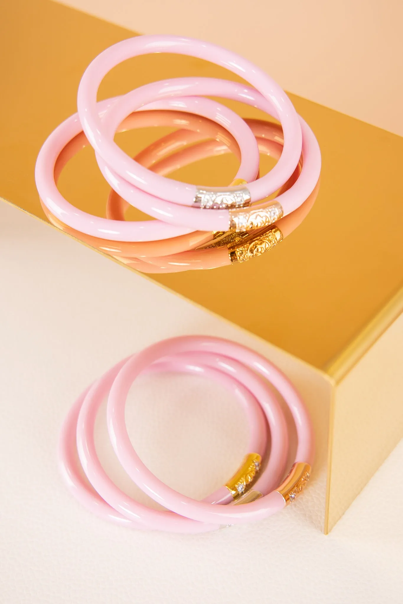 BudhaGirl Three Kings Bangles - Pink (Set Of 3)