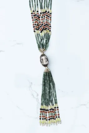 Burmese Jade and Silver Tassel Necklace