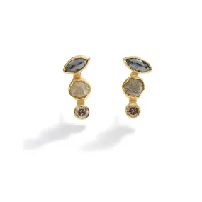 Champagne Diamond Ear Climber Studs