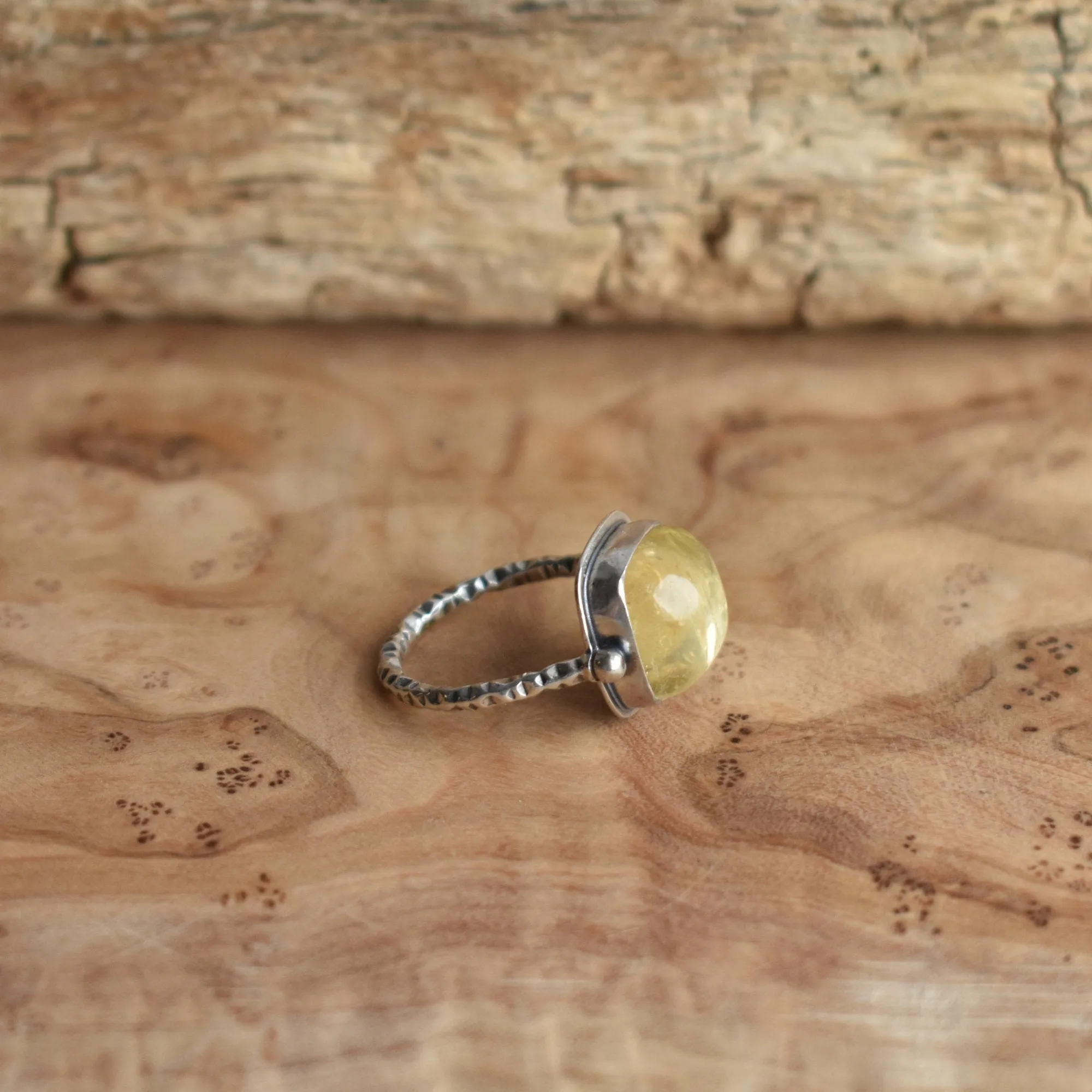 Chelsea Ring in Citrine - Silver Gold Ring - .925 Sterling Silver