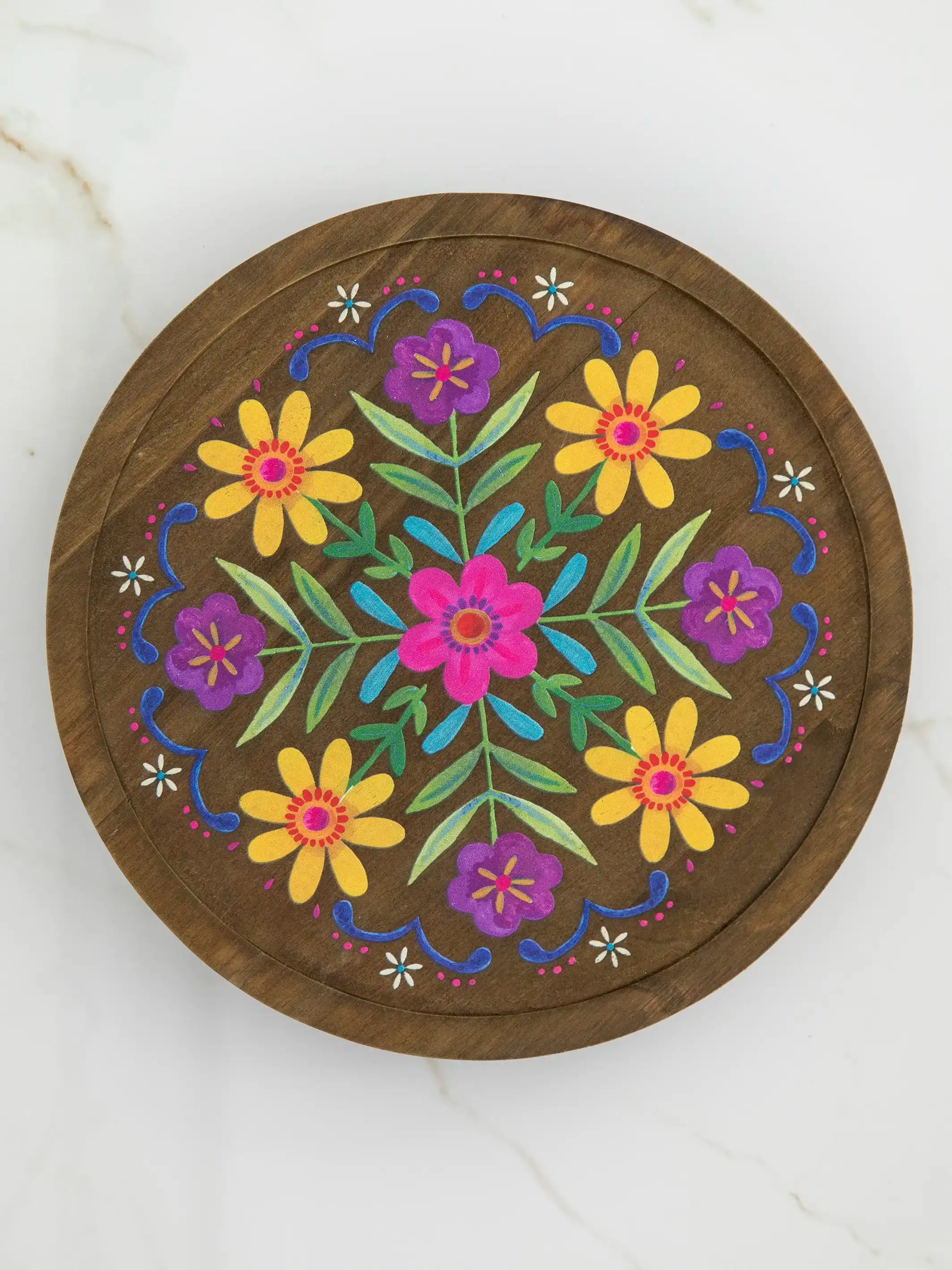 Clip On Sofa Tray Table - Folk Flower